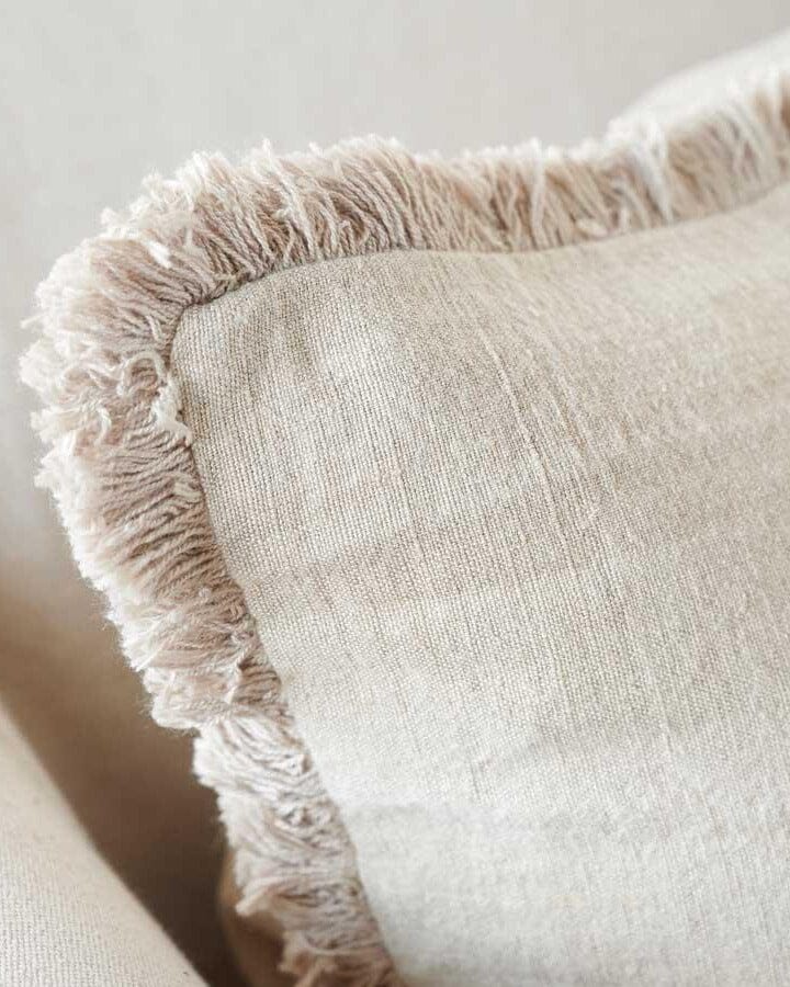Luca Boho Linen Cushion - Natural | With Feather Insert Eadie Lifestyle 