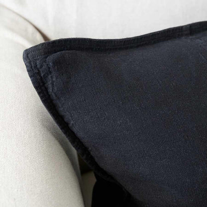 Luca Linen Cushion - Black | With Feather Insert Sun Republic 