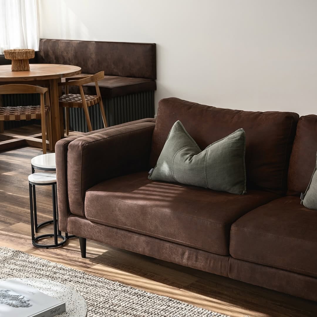 Luca Linen Cushion Khaki Green with Feather Insert - European Linen Pillow Square & Lumbar Eadie Lifestyle 