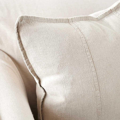 Close-up of beige fabric with a subtle texture