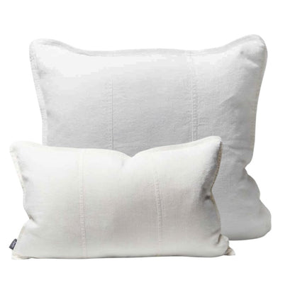 Two white pillows on a white background