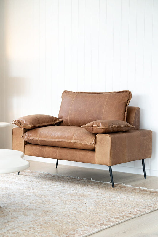 Luna Leather One Seater - Vintage Tan Brown Sun Republic 