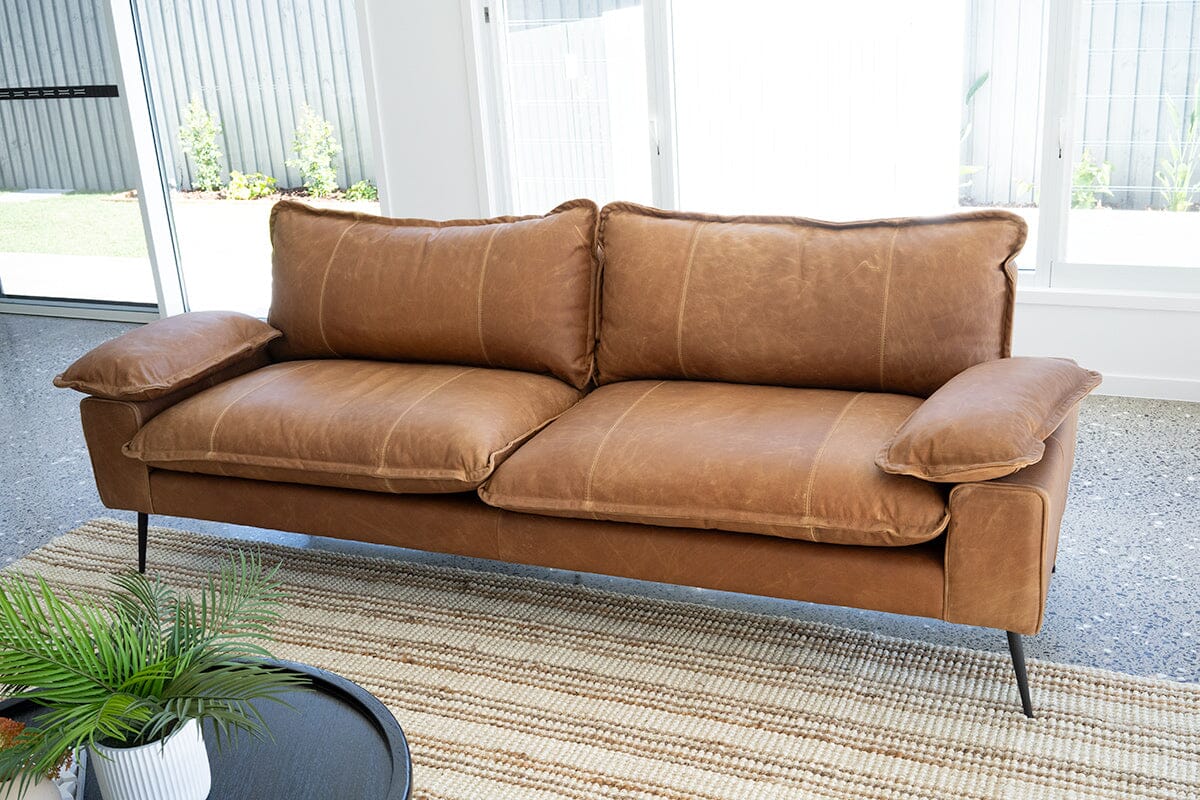 Luna Leather Three Seater Sofa Sun Republic 