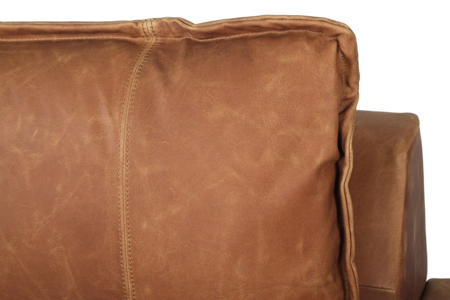 Luna Leather Three Seater Sofa - Vintage Tan Brown Sun Republic 