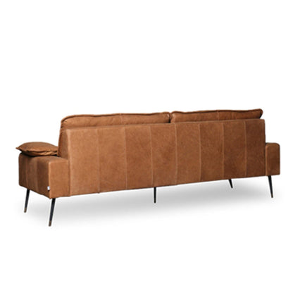 Luna Leather Three Seater Sofa - Vintage Tan Brown Sun Republic 