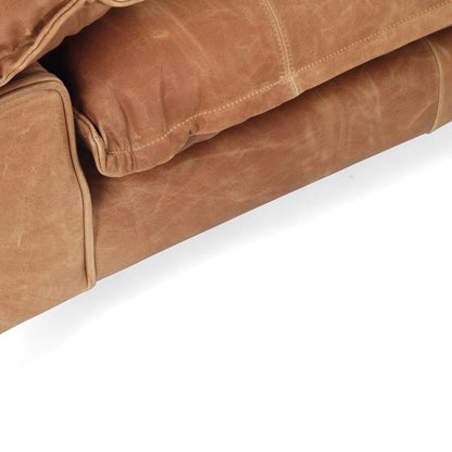 Luna Leather Three Seater Sofa - Vintage Tan Brown Sun Republic 