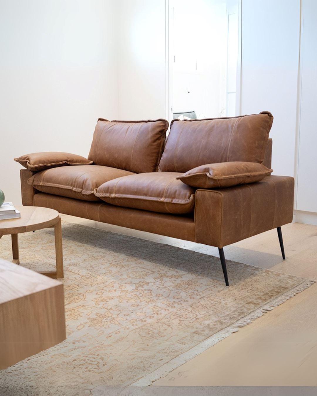 Luna Leather Two Seater Sofa Sun Republic 