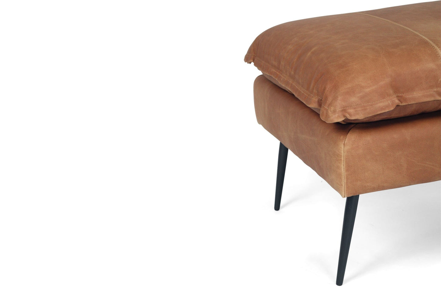 Luna Tan Leather Footstool/Ottoman Sun Republic 