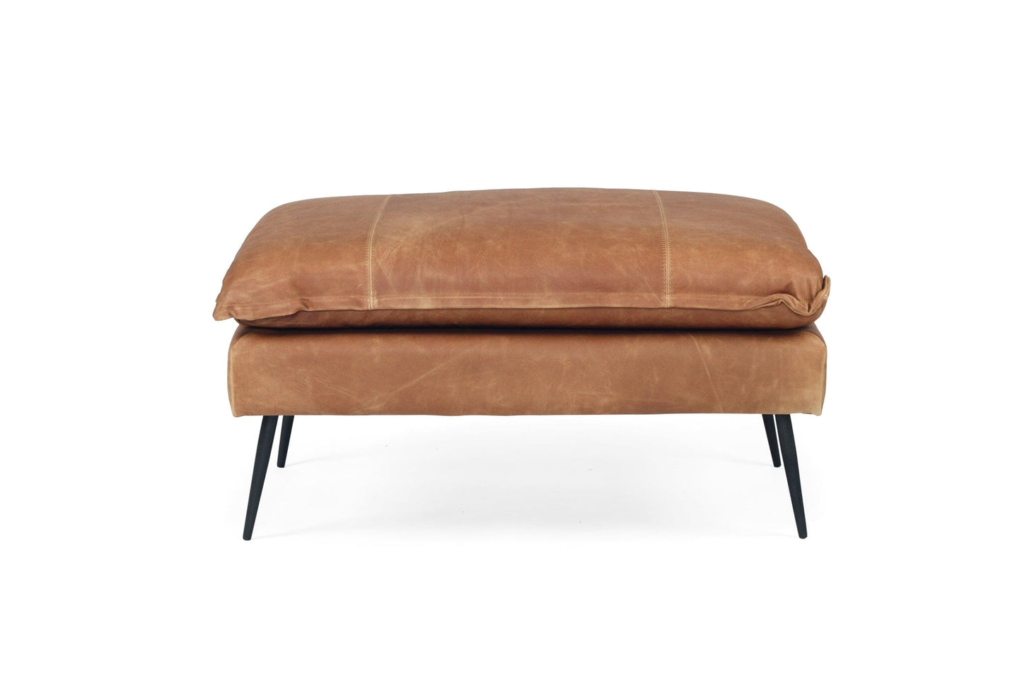 Luna Tan Leather Footstool/Ottoman Sun Republic 