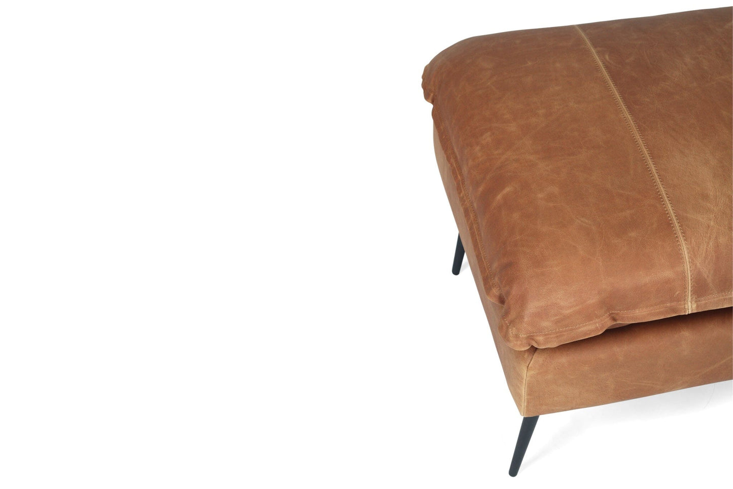 Luna Tan Leather Footstool/Ottoman Sun Republic 