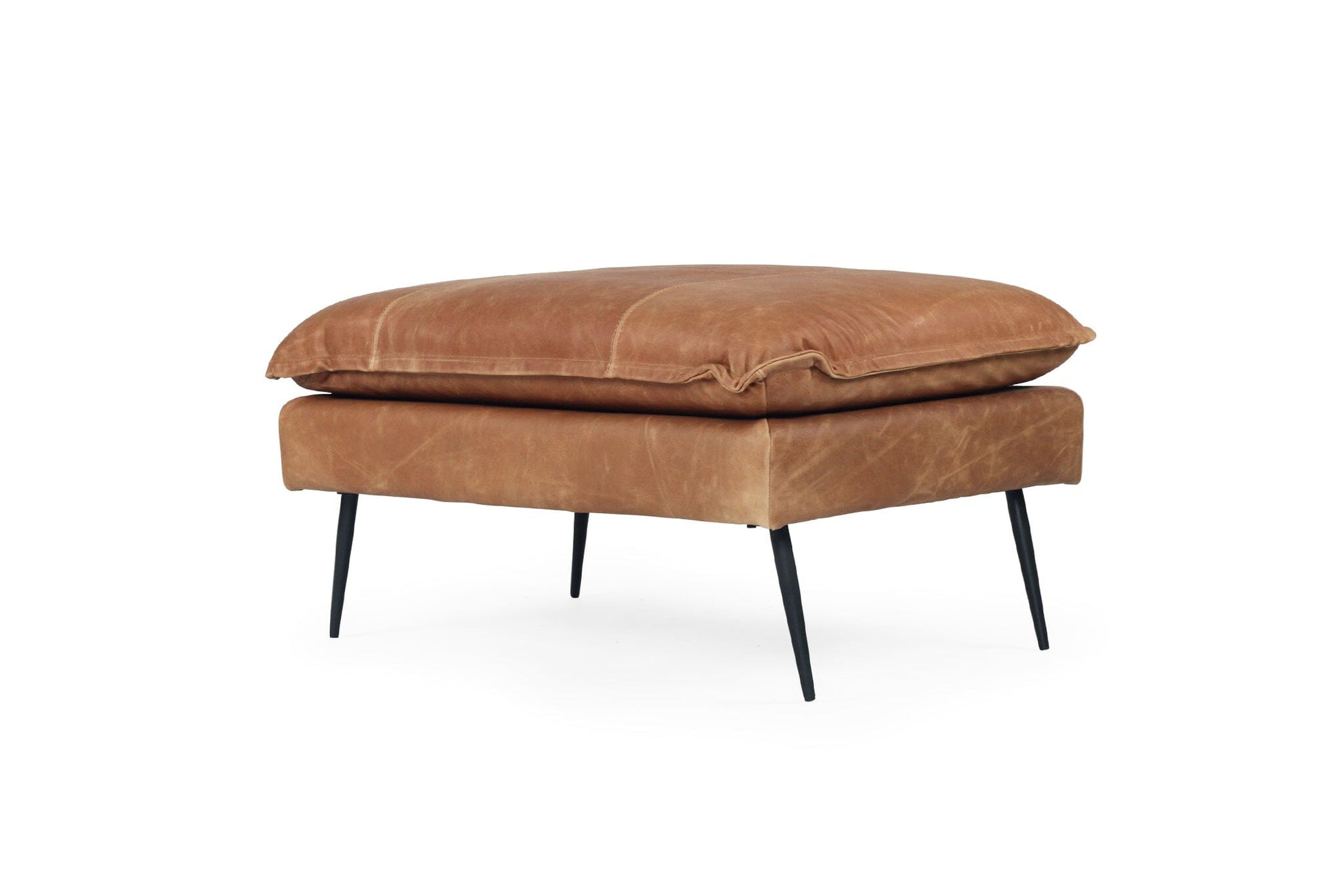 Luna Tan Leather Footstool/Ottoman Sun Republic 