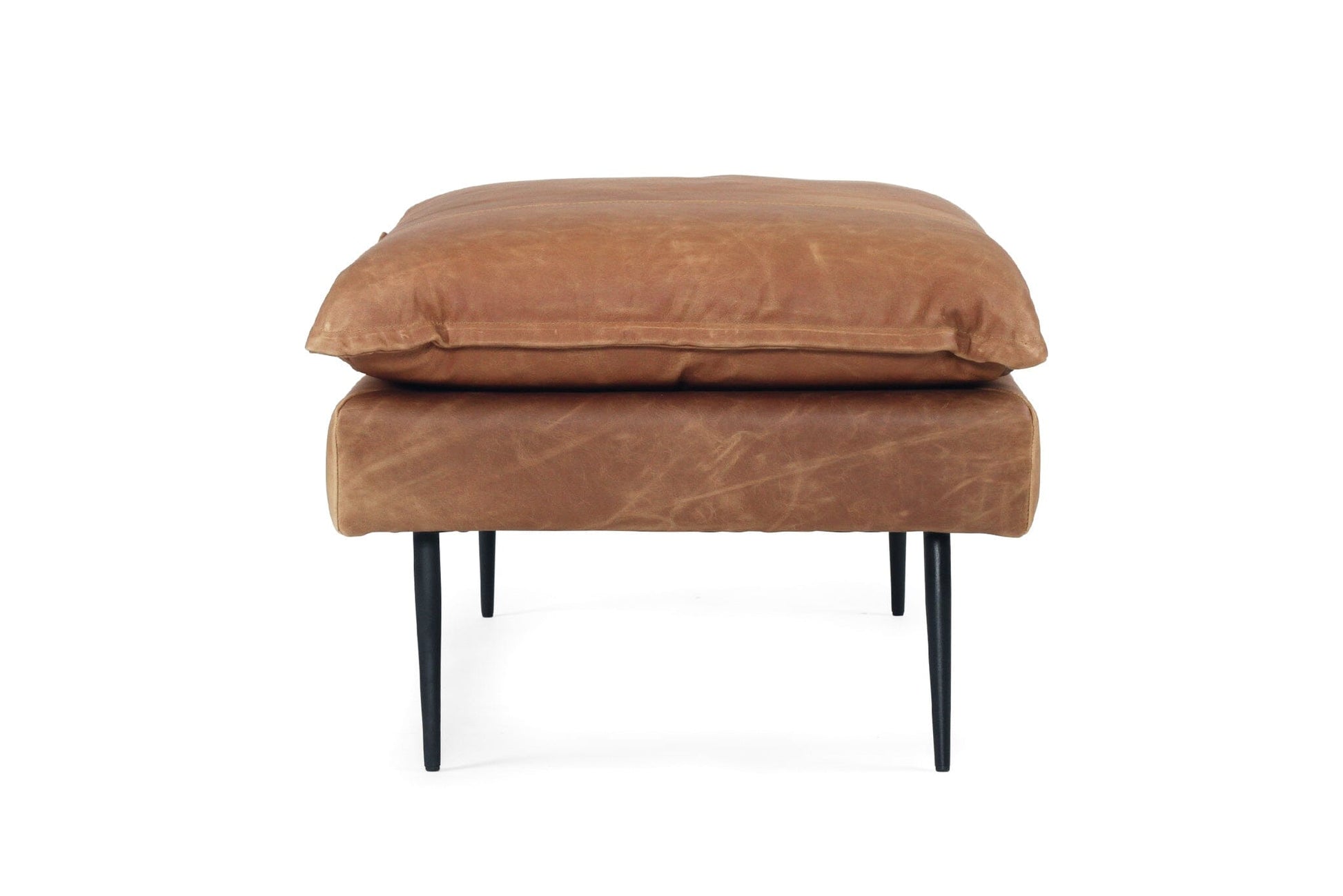 Luna Tan Leather Footstool/Ottoman Sun Republic 