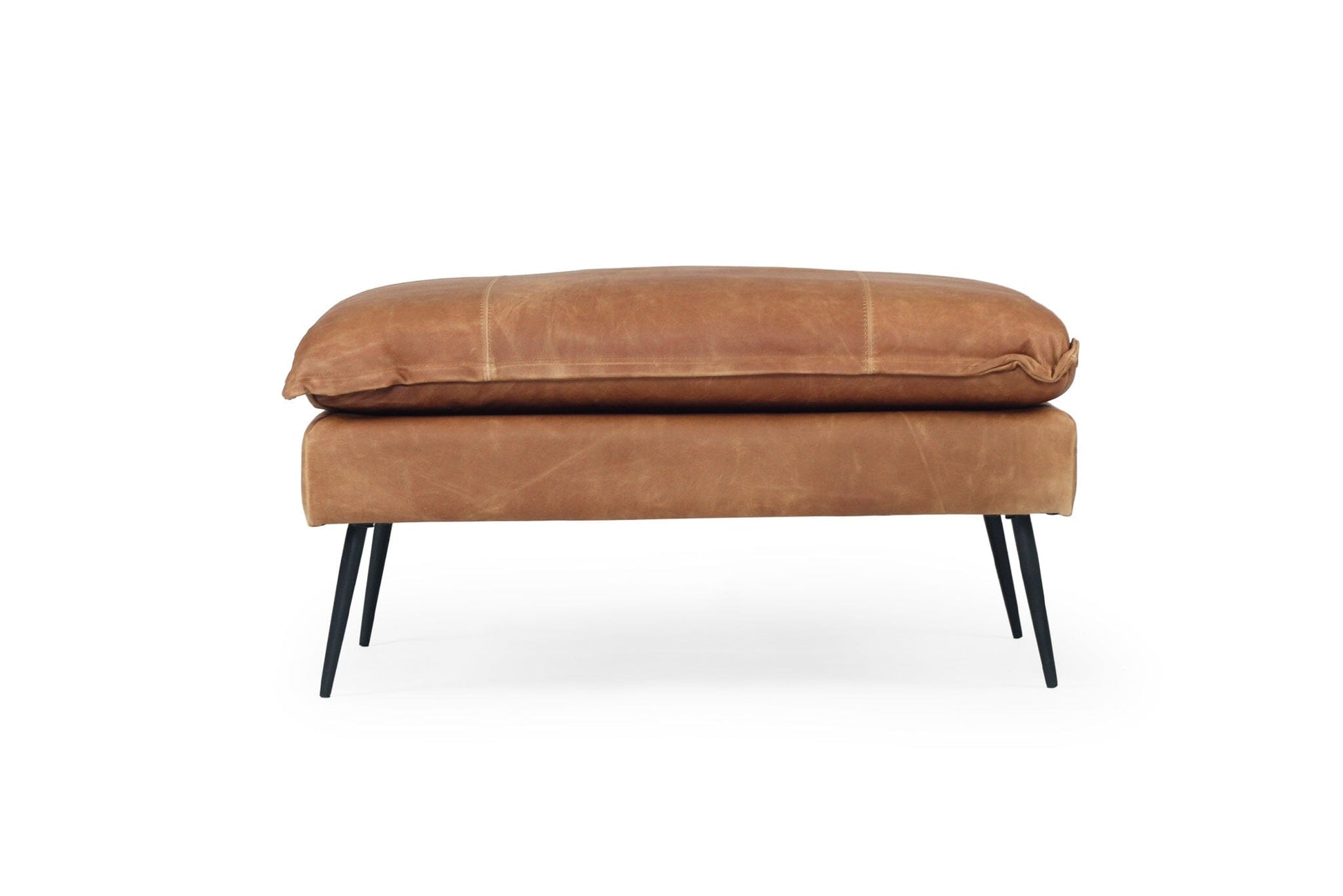 Luna Tan Leather Footstool/Ottoman Sun Republic 