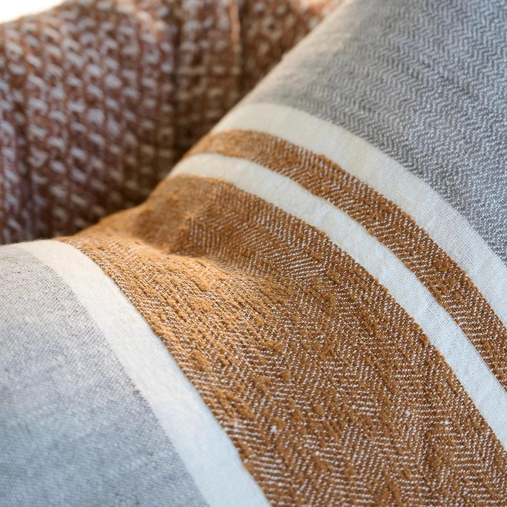 Magnus Linen Cushion - Slate/Nutmeg Sun Republic 