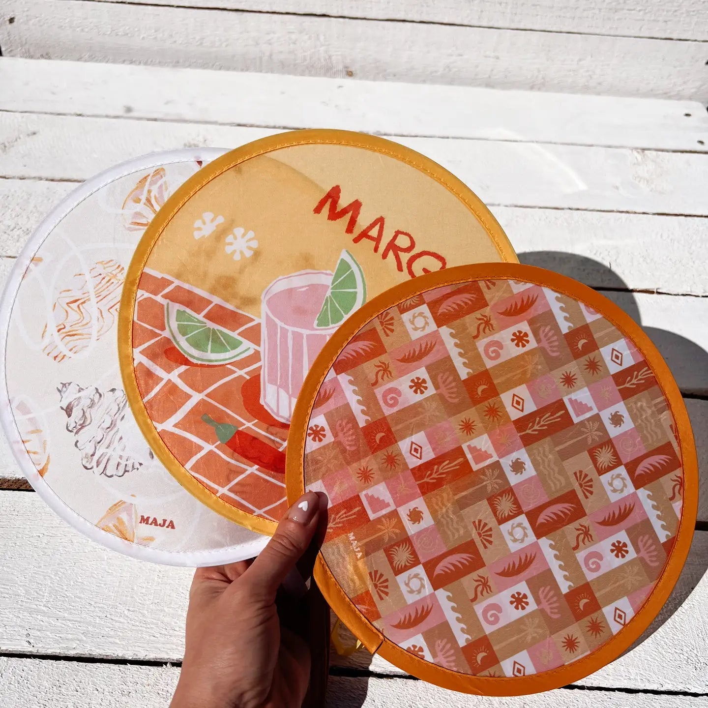 Maja Foldable Hand Fan - 3 Stylish Designs Sun Republic 