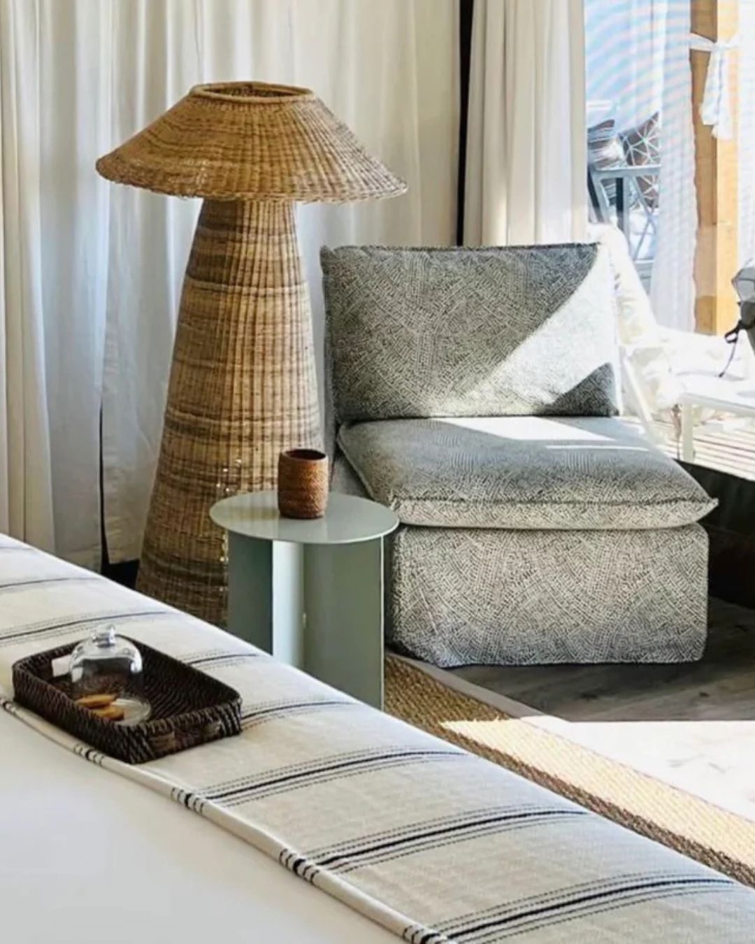 Malawi Cane Floor Lamp Sun Republic 