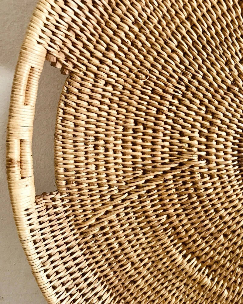 Malawi Cane Woven Serving Tray - Round Sun Republic 