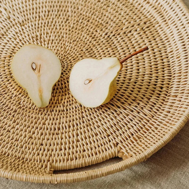 Malawi Cane Woven Serving Tray - Round Sun Republic 