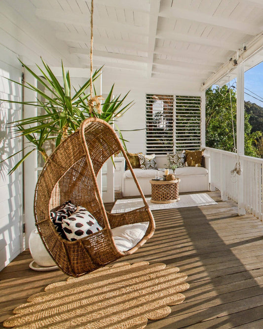 Malawi Woven Cane Hanging Pod Chair Coastal Drift Malawi 