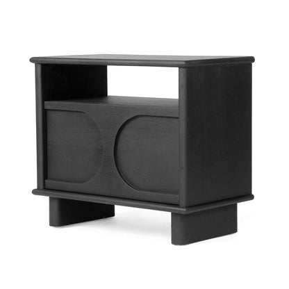 Mea Teak Bedside Table Black Sun Republic 