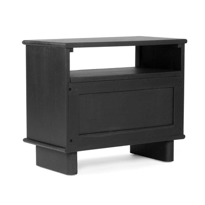 Mea Teak Bedside Table Black Sun Republic 