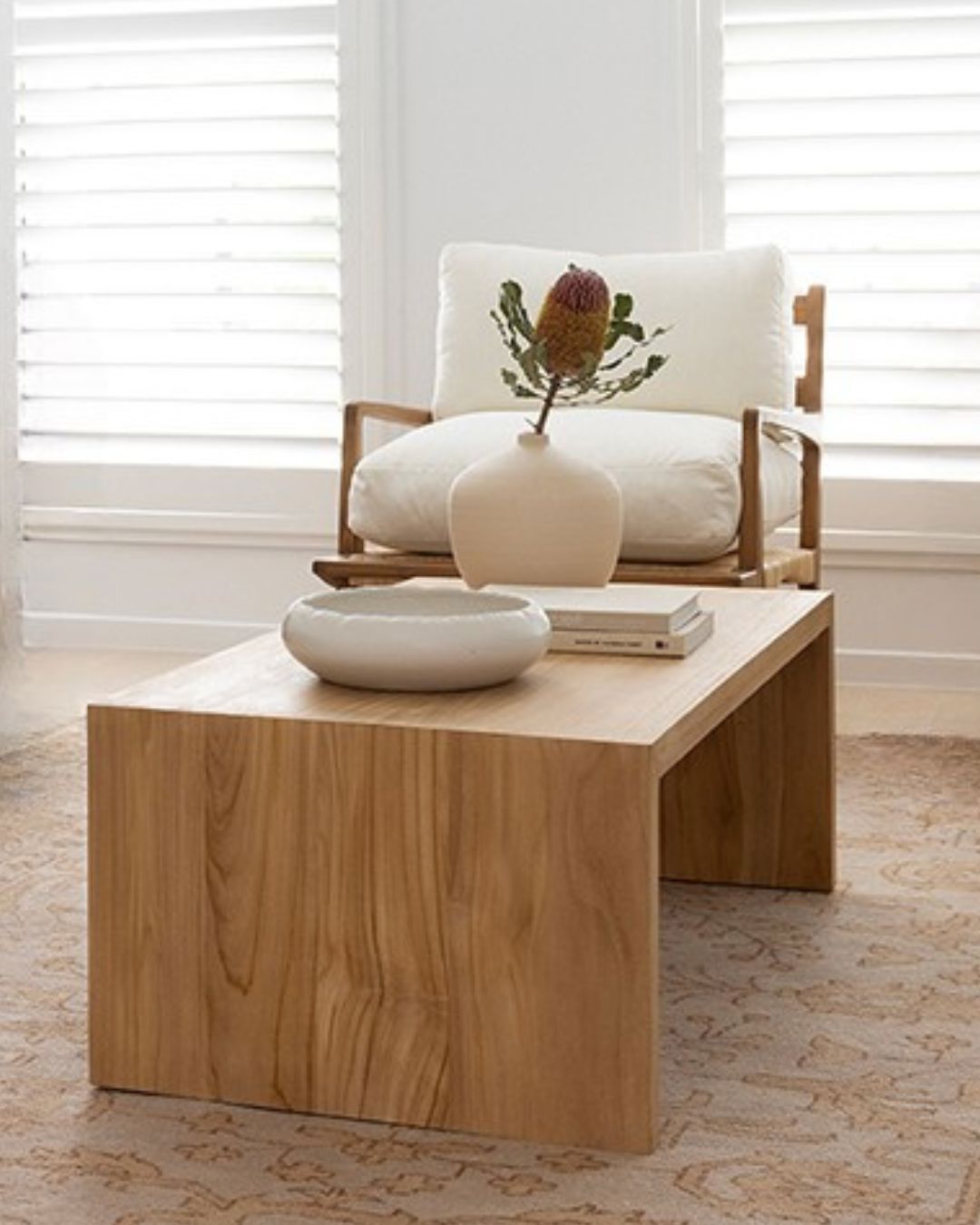 Morgan Teak & Rattan Armchair - (Stain Free Fabric) Sun Republic 