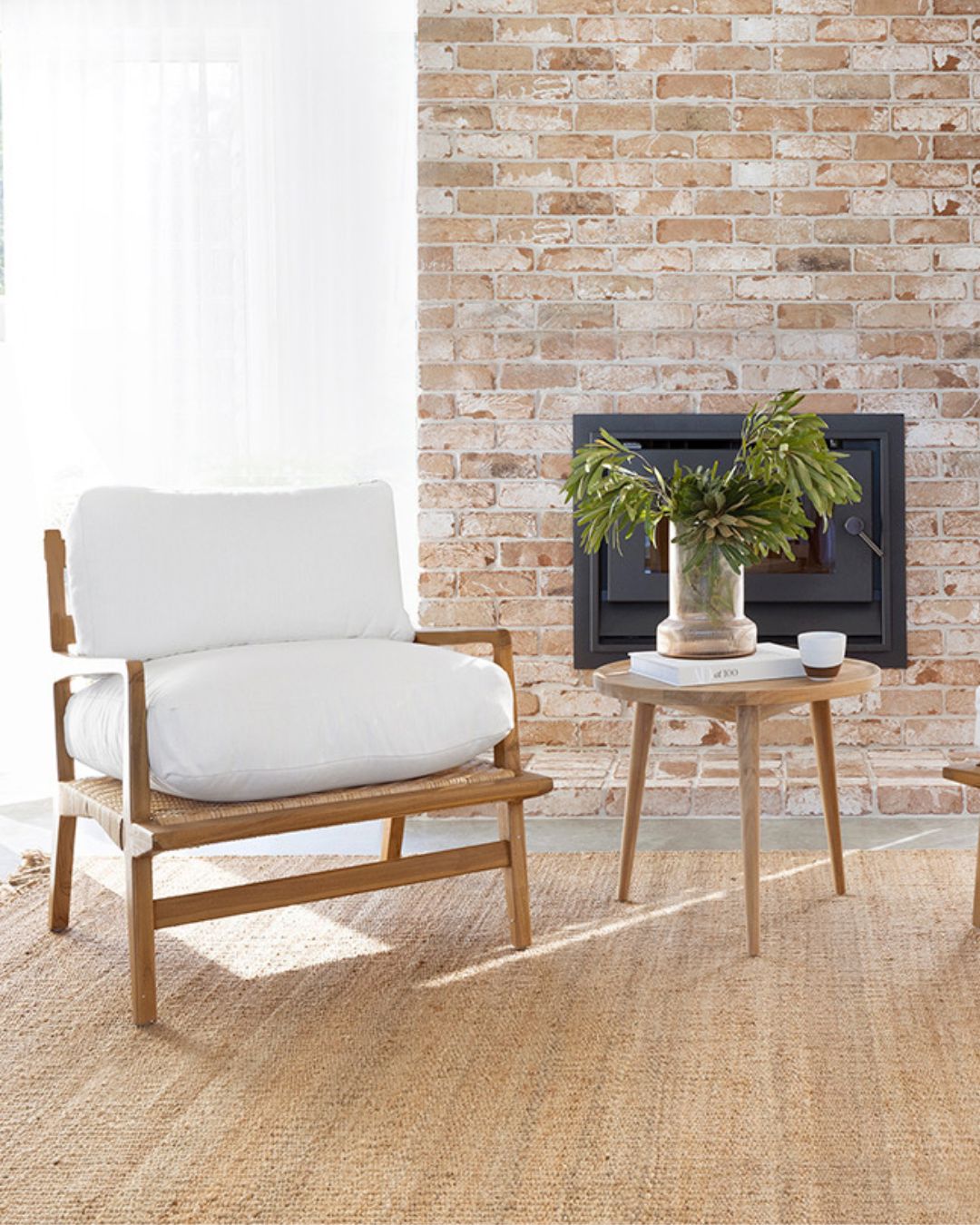 Morgan Teak & Rattan Armchair - (Stain Free Fabric) Sun Republic 