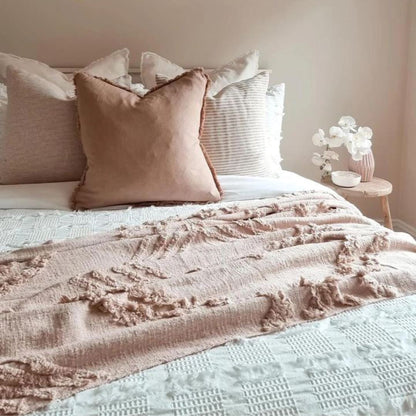 Naomie Blush Cotton Throw Blanket SUN REPUBLIC 