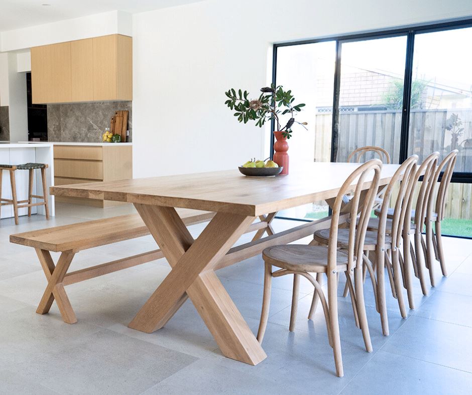 Natural American Oak Dining Table - Esperance Sun Republic 