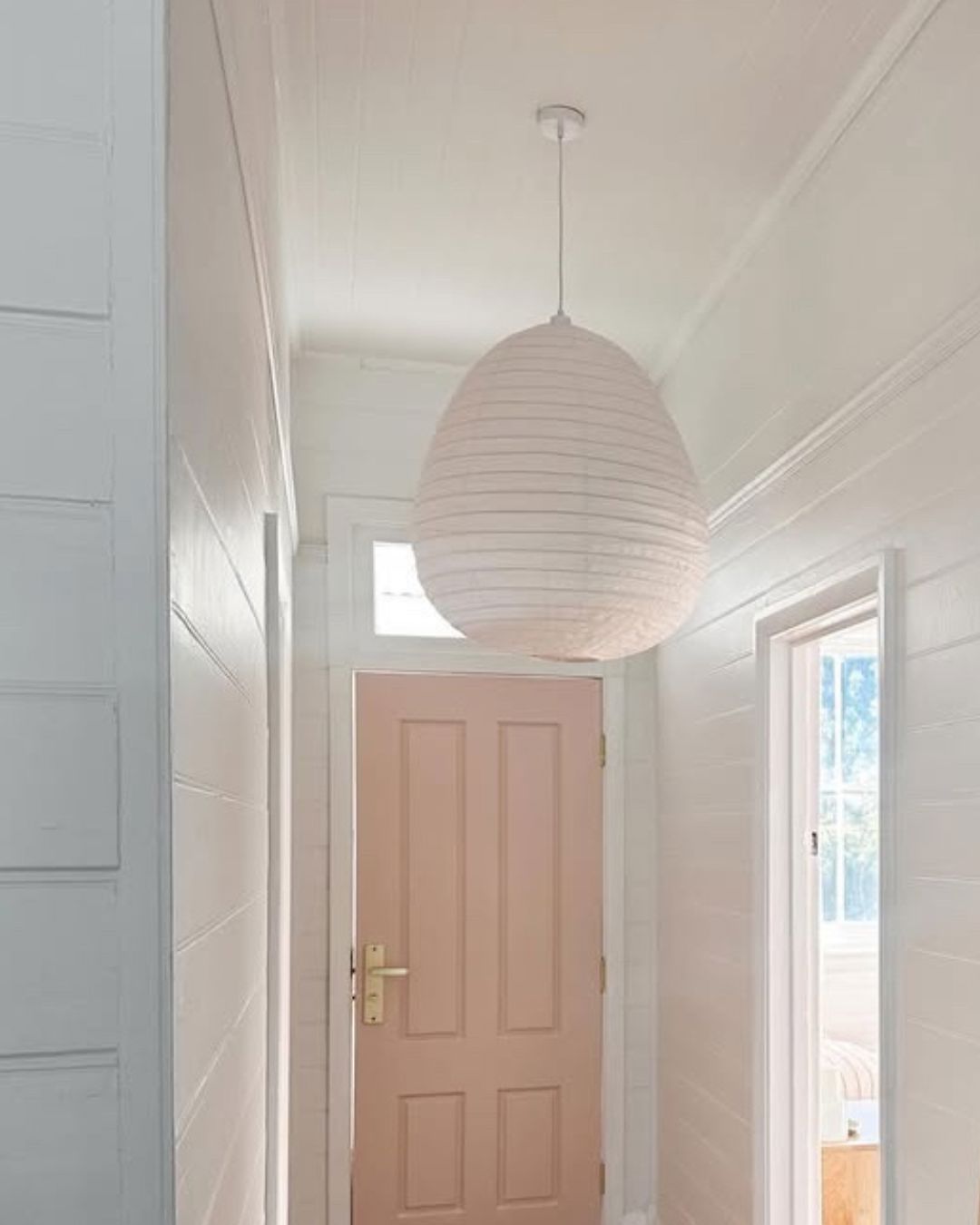 Natural Linen Pear Shape Lantern Pendant 