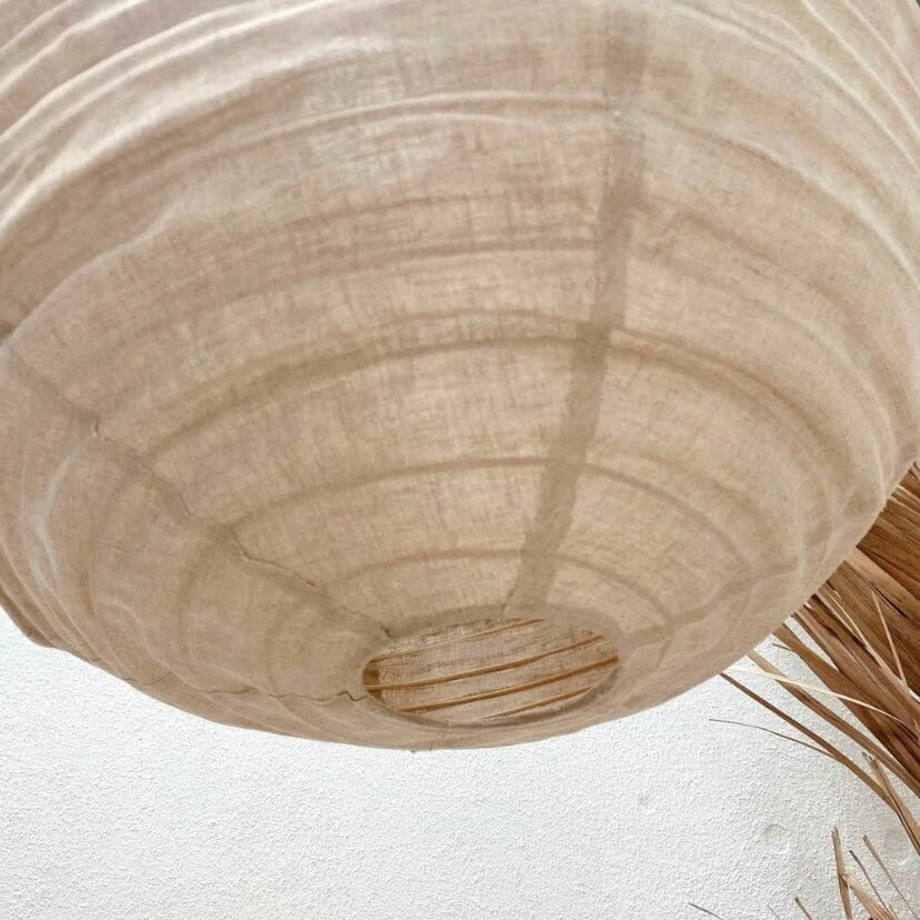 Natural Linen Round Lantern Pendant Light Shade 
