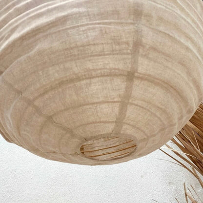Natural Linen Round Lantern Pendant Light Shade 