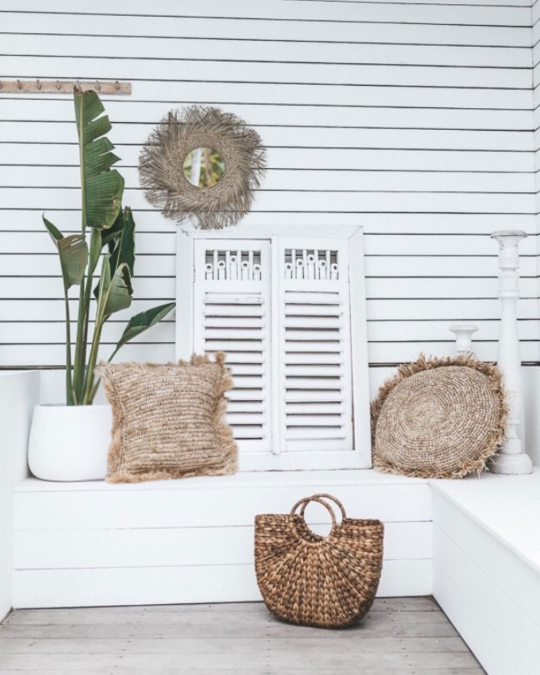 Natural Raffia Cushion - Euro 60cm Sun Republic 