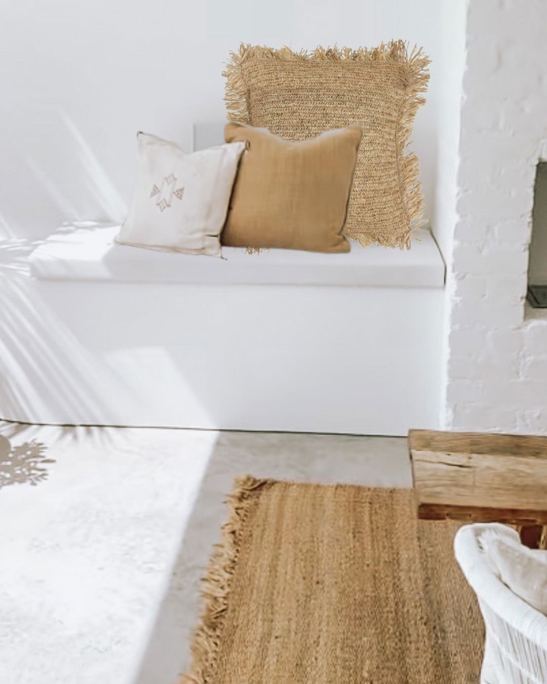 Natural Raffia Cushion - Euro 60cm Sun Republic 