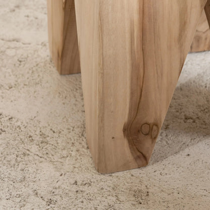 Natural Solid Teak Timber Rafi Peg Stool / Side Table 