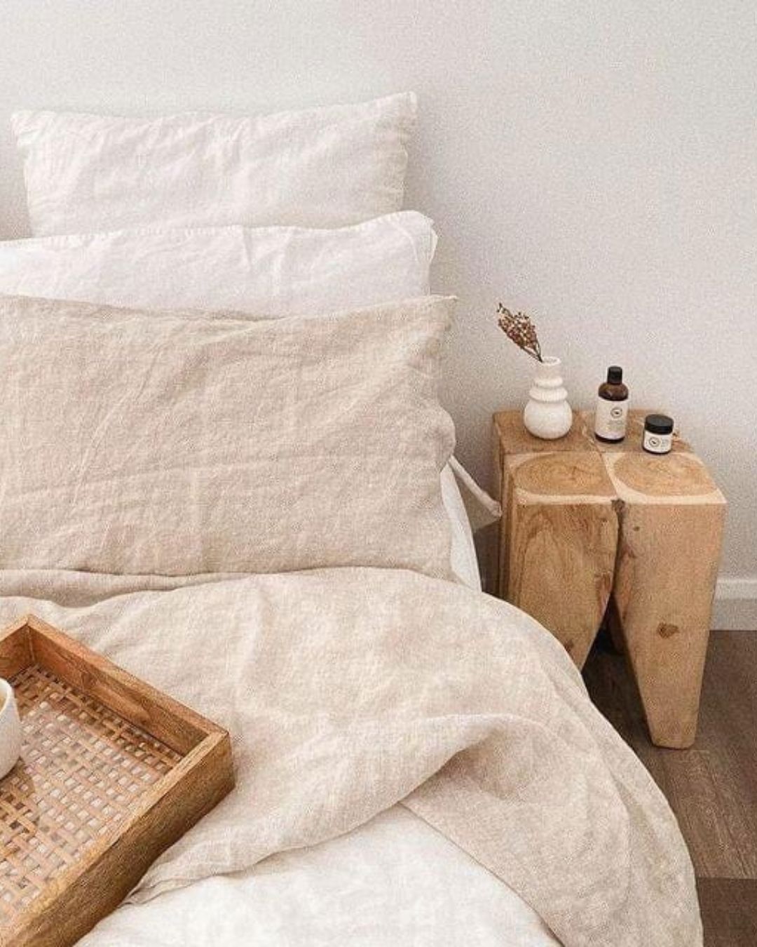 Natural Solid Teak Timber Square Rafi Peg Stool / Side Table Sun Republic