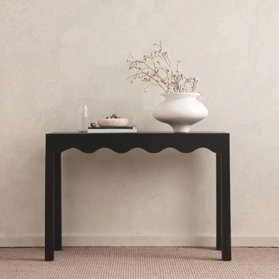 Natural Teak Console Black - Audrey McMullin & Co 