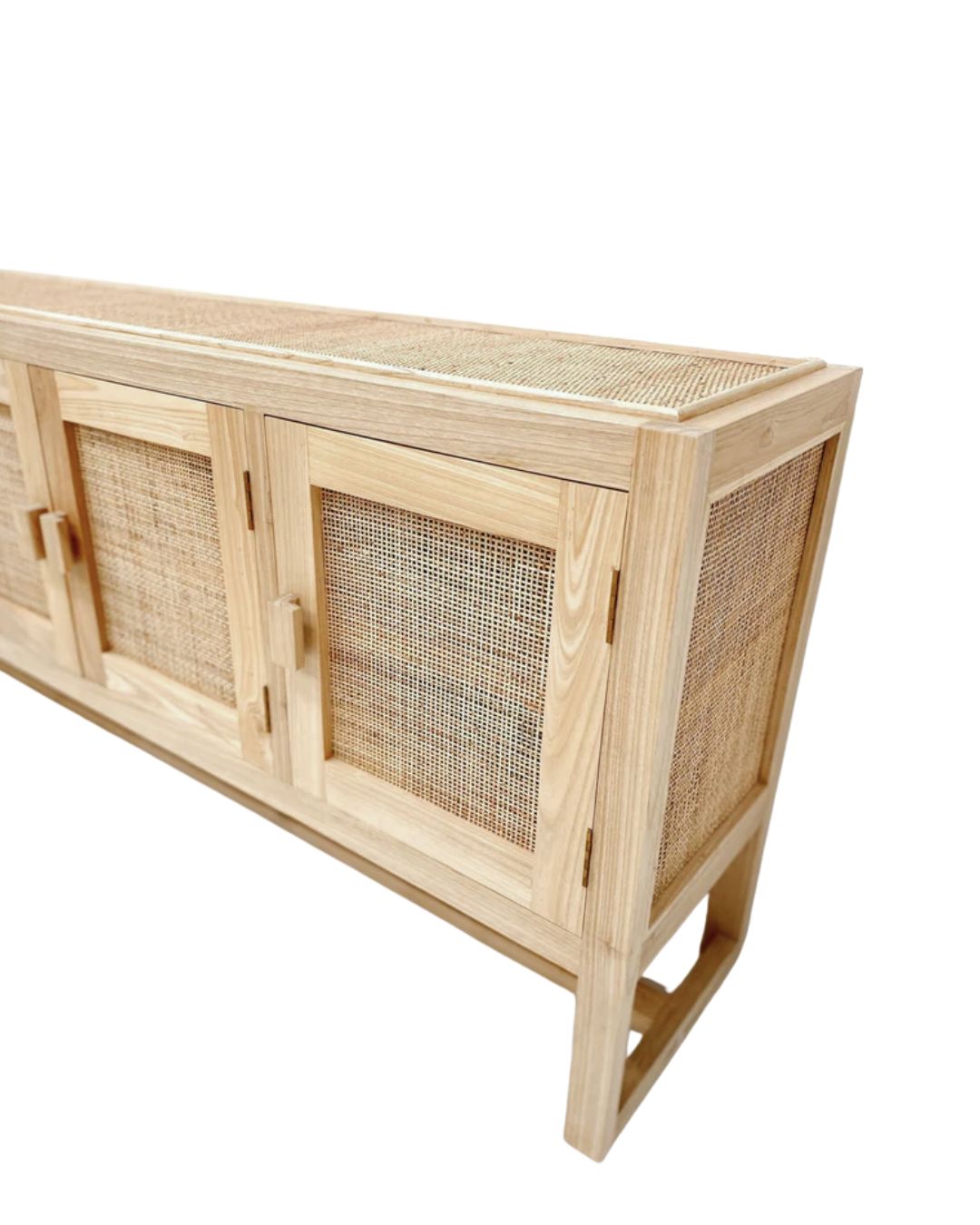 Natural Teak & Rattan Seville Sideboard Blacksalt 