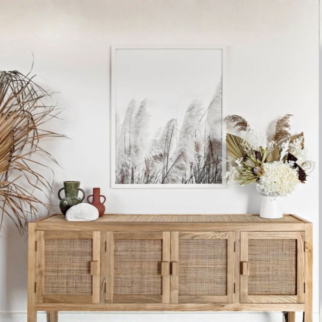 Natural Teak & Rattan Seville Sideboard Blacksalt 