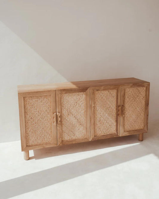 Natural Teak & Rattan Sideboard Sun Republic 