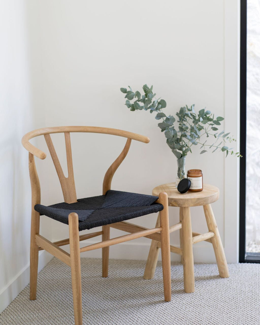 Natural Teak Round Short Stool 
