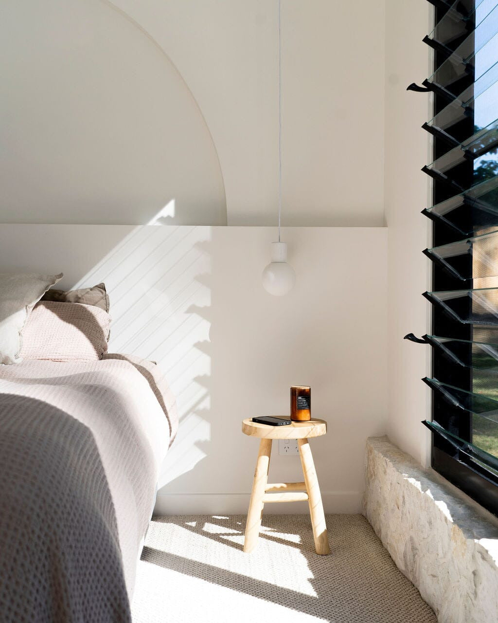 Natural Teak Round Short Stool