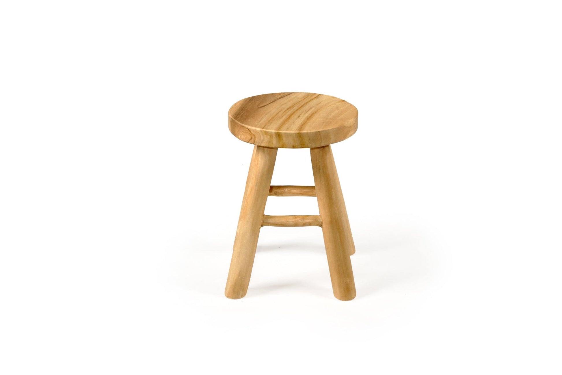 Natural Teak Round Short Stool 