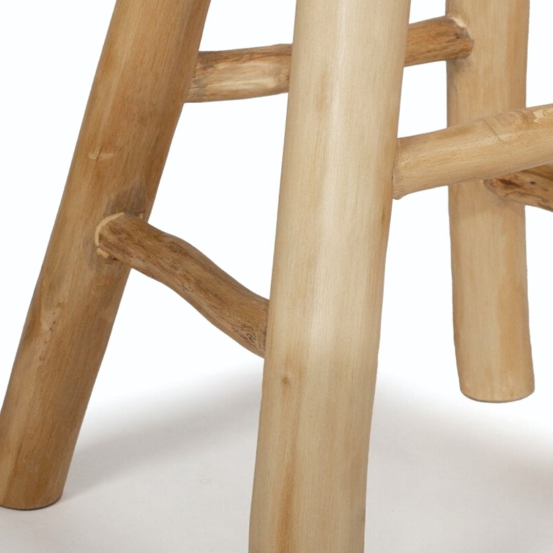 Natural Teak Round Stool Solid Timber Side Table