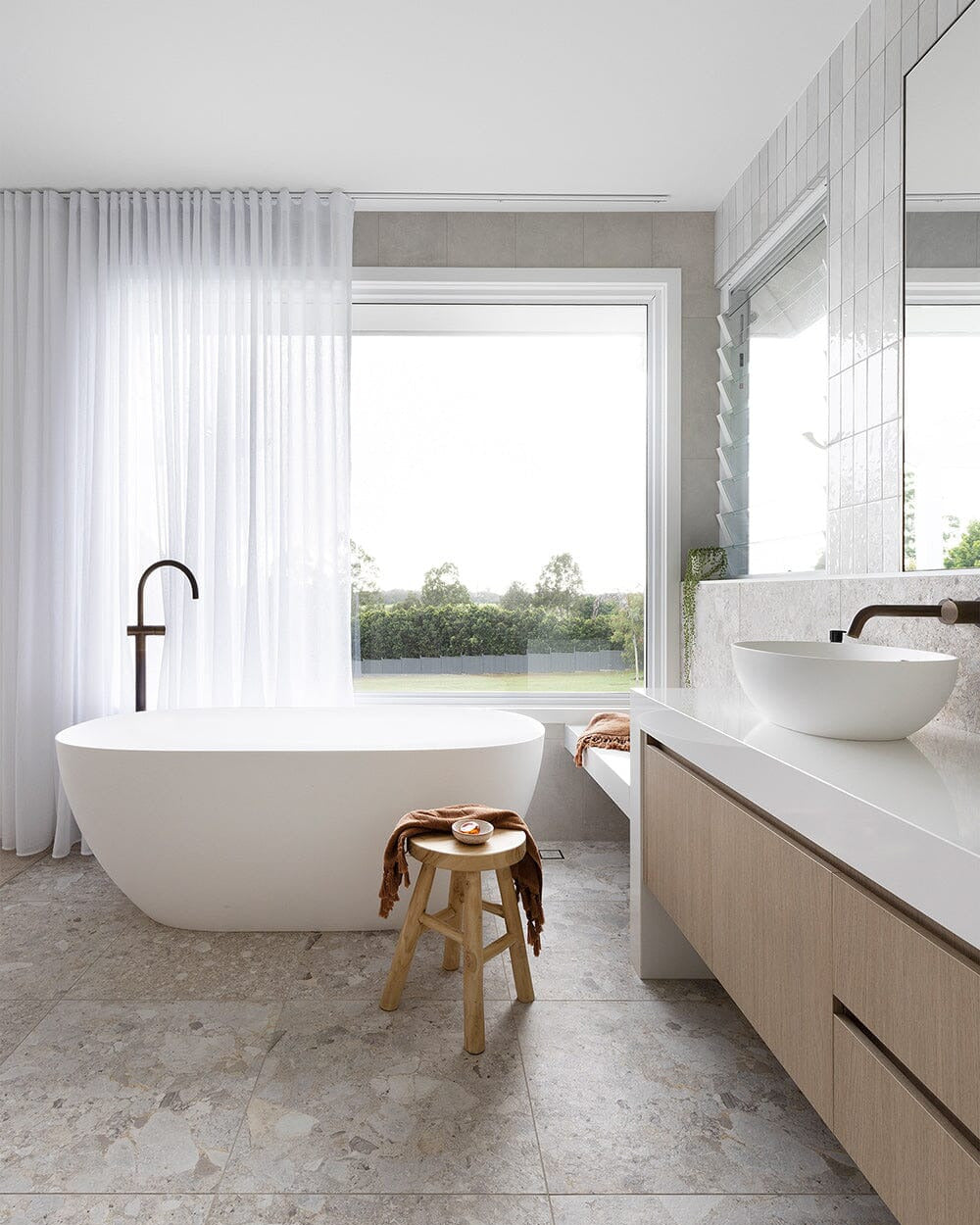 Natural Teak Round Short Stool 