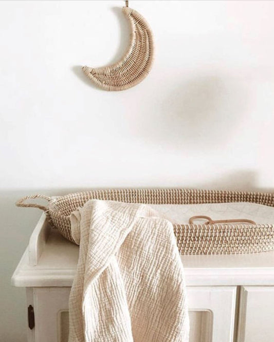 Natural Woven Rattan Moon Nursery Wall Hanging Sun Republic 