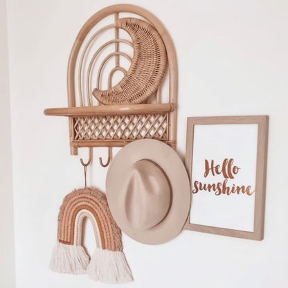 Natural Woven Rattan Moon Nursery Wall Hanging Sun Republic 