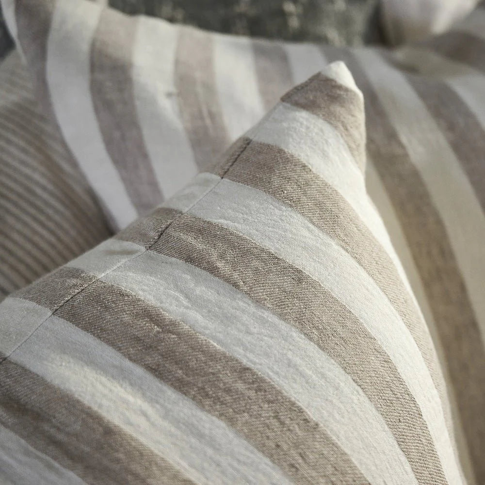 Natural/White Classic Stripe Cushion With Feather Insert - 2 Sizes Sun Republic 