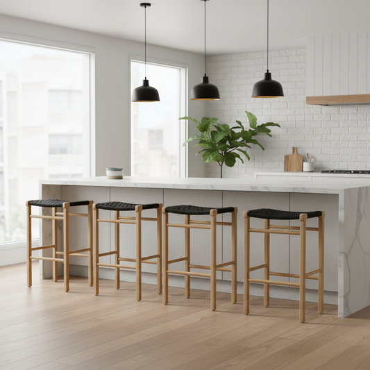 Noosa Counter/Bar Saddle Stool - Black (Indoor/Outdoor)