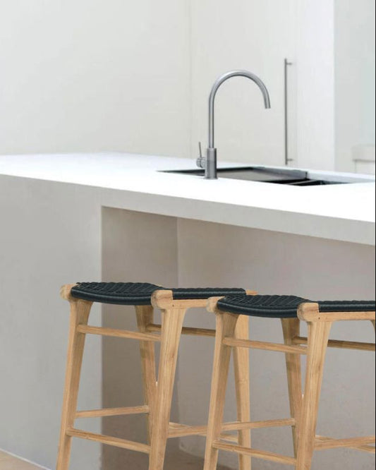 Noosa Counter/Bar Saddle Stool - Black (Indoor/Outdoor) Sun Republic 